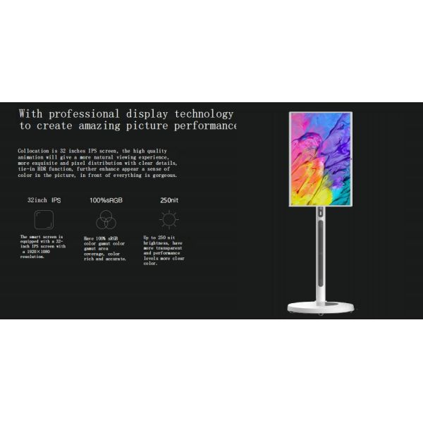 Multi Touch LCD Smart Board 32 Inch Movable Video Meeting Online Show Teaching Monitor Display For Media Players