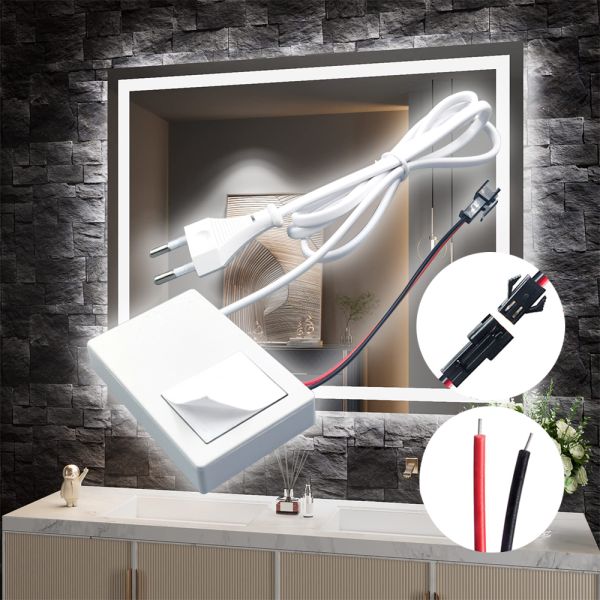 73*47*13mm Smart Bathroom Mirror Touch Switch with DC12V Output Voltage and LED Light