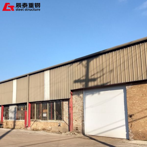 Fire Protection Modern Steel Structure Workshop With Single Sheet Wall Cladding