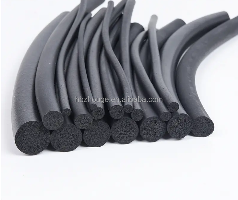 Extruded Black EPDM Round Foam Sealing Strip for Sponge Rubber Ring Cord Installation