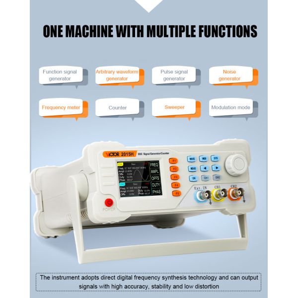VICTOR2060H 60MHz DDS Dual channel Various Waveform Range Frequency 100MHz USB Function Digital Signal Generator Counter