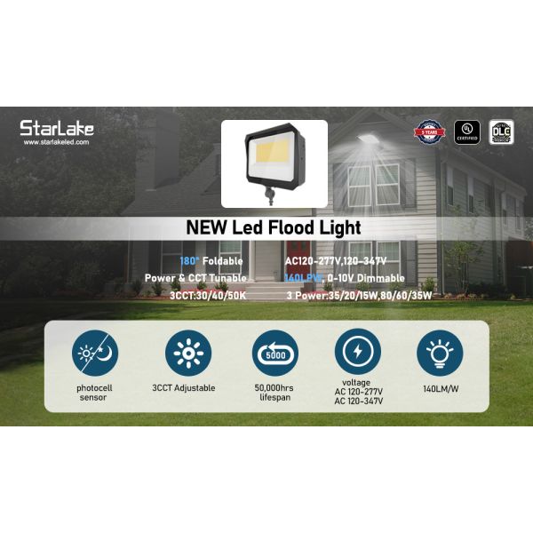 Garden 50W 100W 150W Led Flood Lights with 3Cct and SMD 2835 Light Source