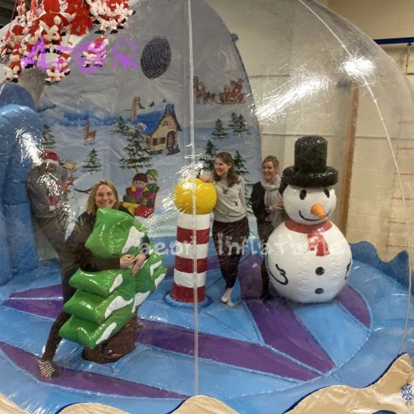 Inflatable human size snow globe Christmas inflatable snow globe for outdoor