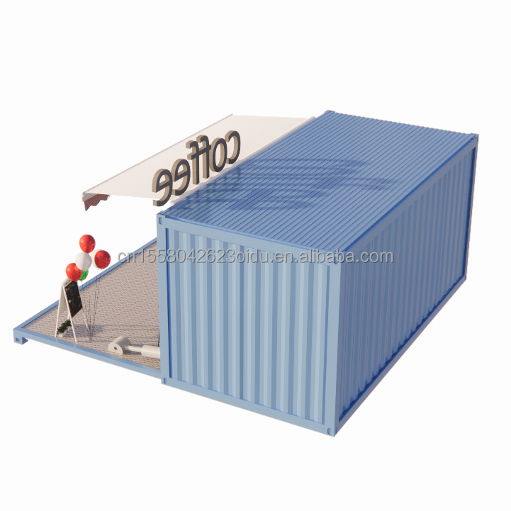 50/75/100mm Wave Sandwich Panel Wall Luxury 20ft Foldable Container House for Coffee Shop/Container Cafe/Container Bar