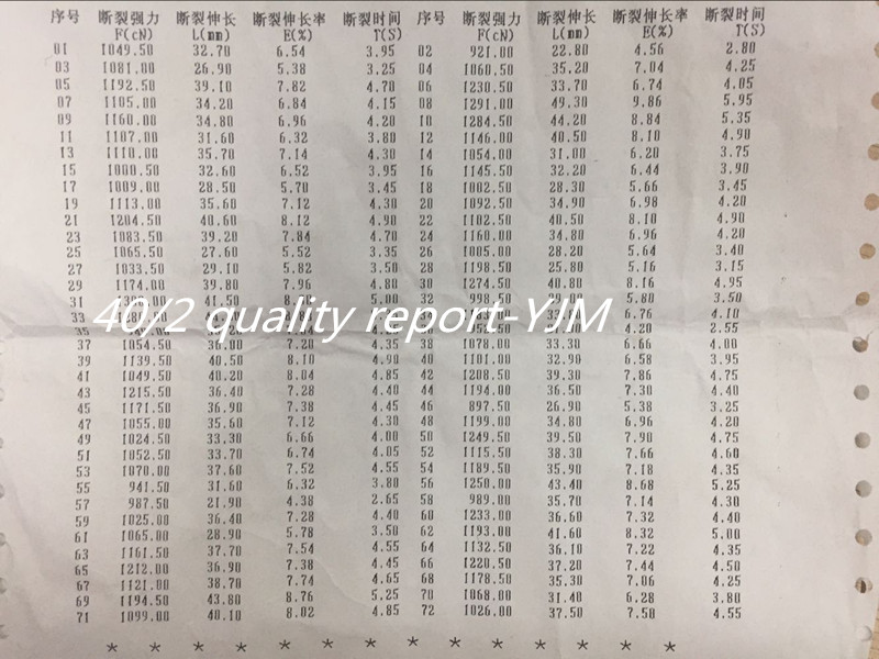 Sinopec Yizheng Fiber 40s /2 Eco Friendly Yarn 100% Virgin Sewing Clothes Material