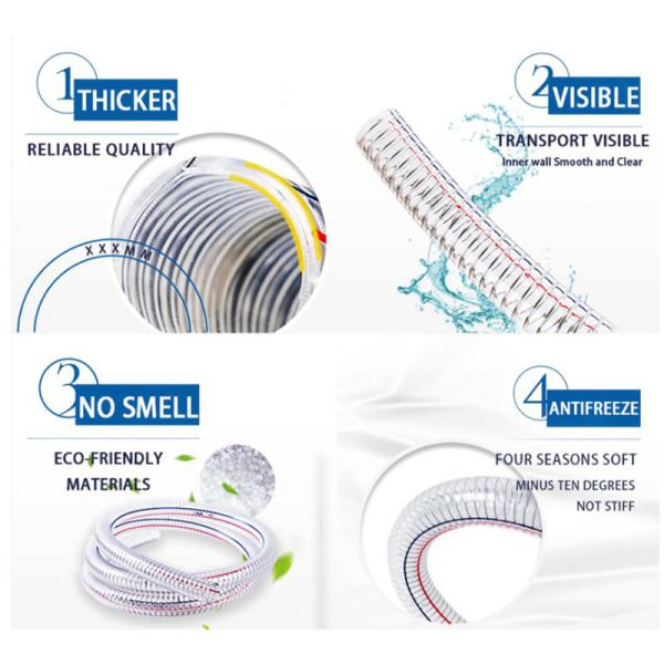 3/8 Inch to 6 Inch Clear Rigid PVC Steel Wire Reinforced Tube PVC Hose of Weifang China Manufacturer