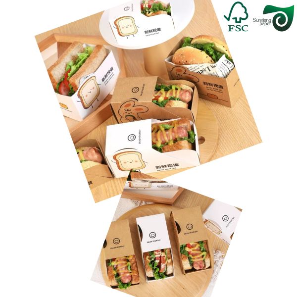 FSC 300gsm Brown Unbleached Kraft Paper Board Roll 70cm Width For Fast Food Packaging