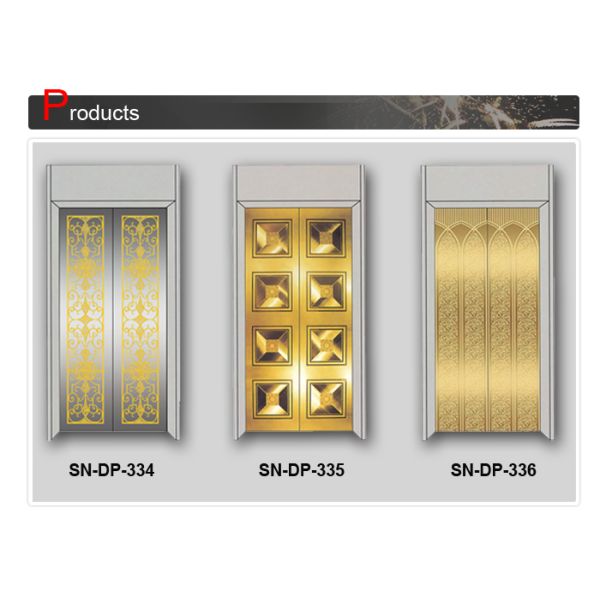 Concave Golden Elevator Cabin Decoration Stainless Steel Door Plates