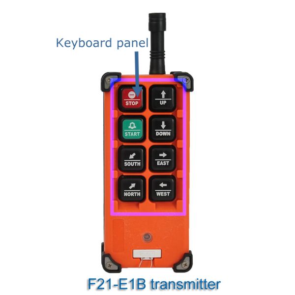 Telecontrol Silica Gel Crane Radio Remote Control F21-E1B Push Button Keypad In English Symbols