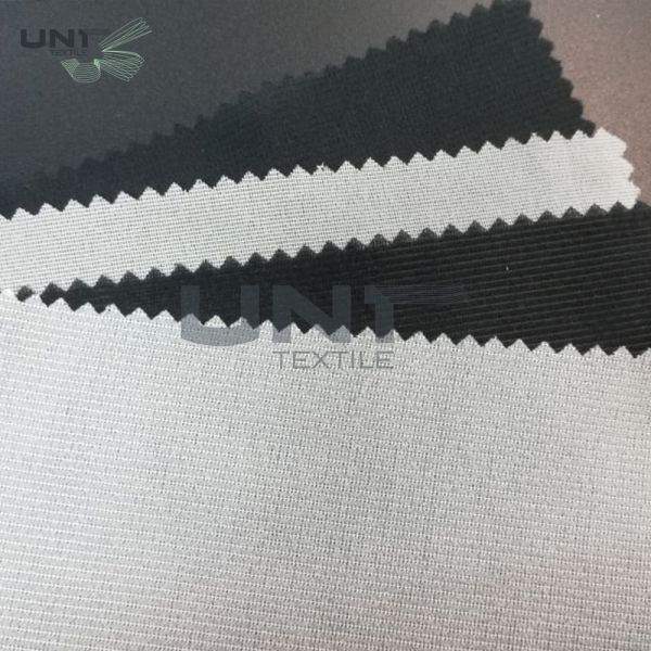100% Polyester Plain Weave Fusible Woven Interlining For Lady ' s Thin Fabric