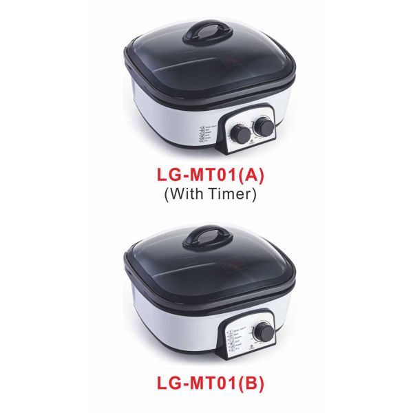 Slow Small Electric Multi Cooker Glass Cover With Stainless Steel Steamer Rack