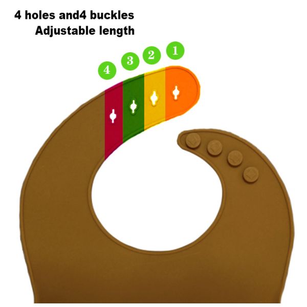 Antibacterial Toddler silicone scoop bib Waterproof Feeding Bibs With Crumb Catcher