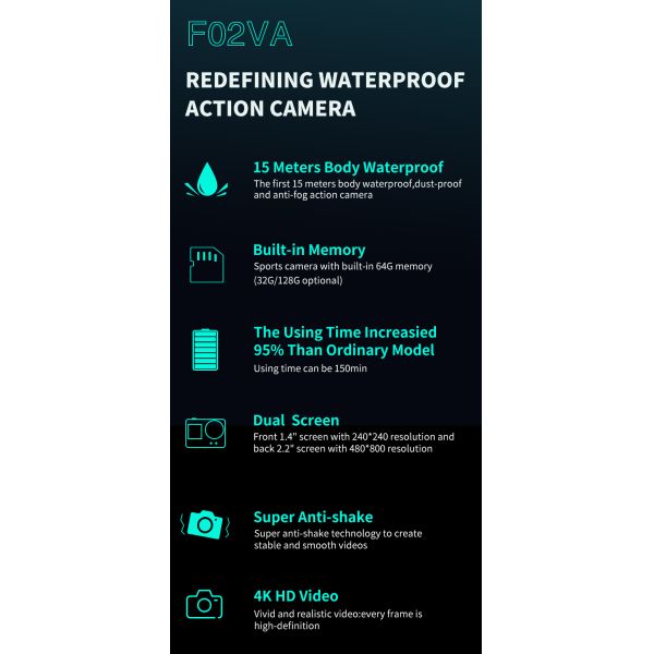 20mp 16mp Outdoor Sports Camera Built In Memory Camcorder Anti Shake