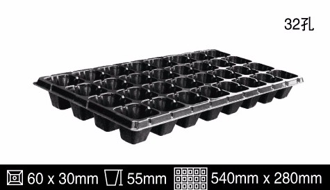 32cells PS 54cm Length Plastic Seed Trays Planting Flats With Dome