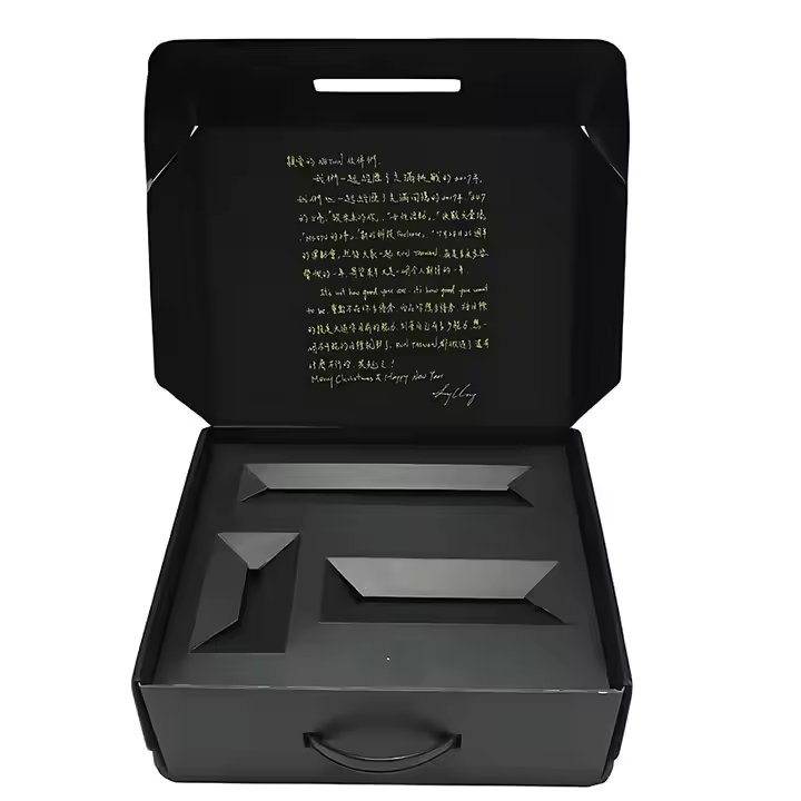 Custom Black Mailer Box With White Silk Screen Logo Strong E Corrugated Shipping Boxes