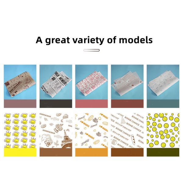 Eco Friendly Grease Proof Burger Gift Wrapping Paper Wax Paper Sheets For Food Restaurant