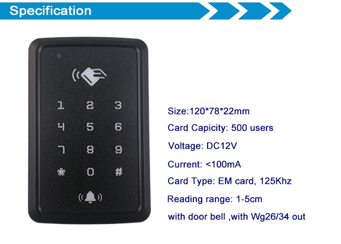 12V DC Standalone RFID Access Control Series,
