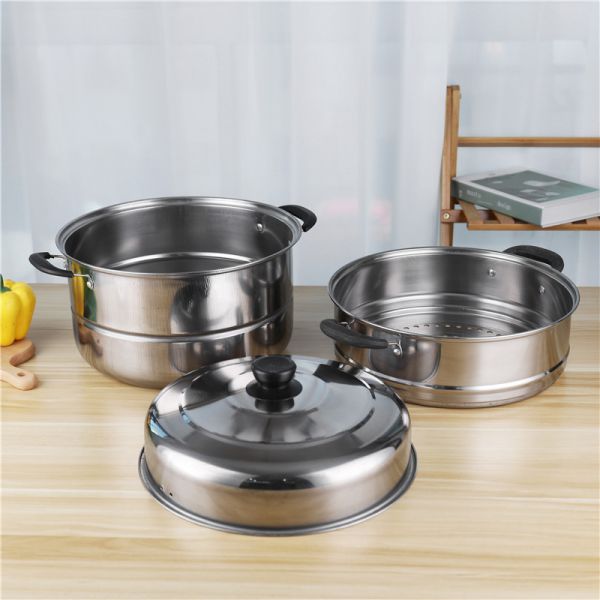 All - Season Household Stackable Steamer Pot Two Layers With Handle