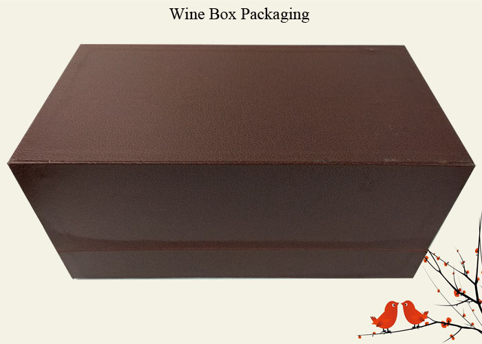 PU Leather Silk Material inside Tray Lock Closure Gold Color Hot Stamping Wood Box for the Wine Packaging