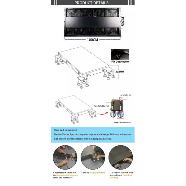 Indoor P3.91 LED Stage Backdrop Screen Interactive Dancing Floor