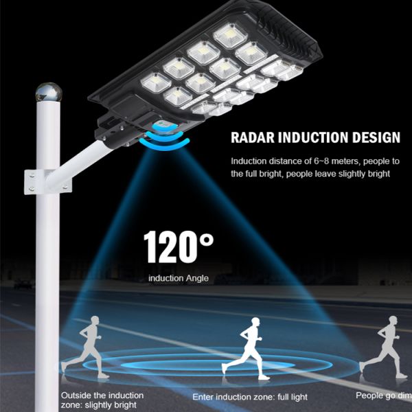 outdoor waterproof IP65 ABS all in one integrated solar powered led street light with auto intensity control 200w