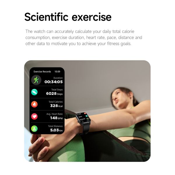 AI Voice Assistant Square Shape Smart Watch Health Monitoring Smart Watch