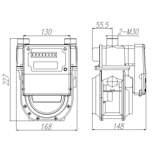 0.7Bar Smart Prepayment Gas Meter , G1.6 LPG Gas Flow Meter