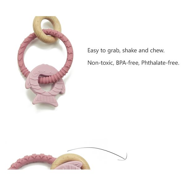 Chewable Bangle Beads Toy Soothe Gums Silicone Teethers For Toddlers