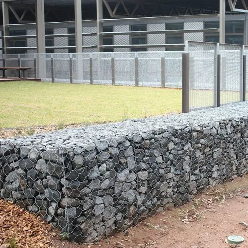 High Quality 60*80 Corrosion Resist Weave Gabion Box rock cage retaining wall For Garden Decorative