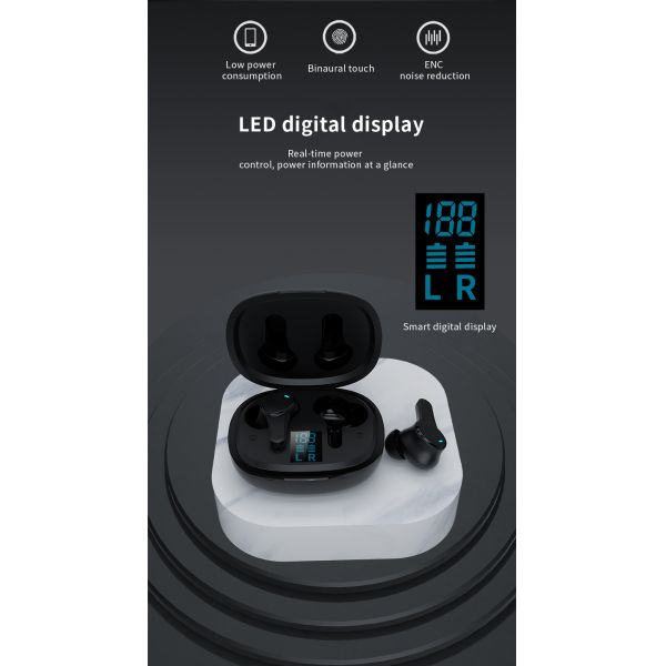 Gaming Waterproof Bluetooth Earphones , Anc Wireless Earbuds BT5.0