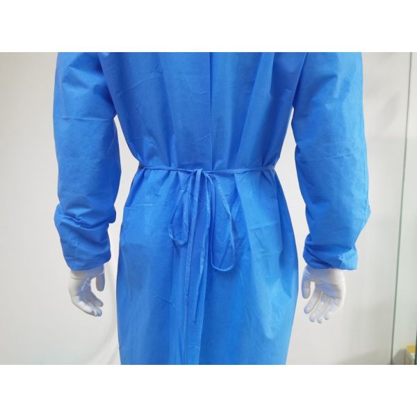 Isolation Gown Blue Waterproof SMS PPE Wholesale Surgical Gown for Infection Prevention