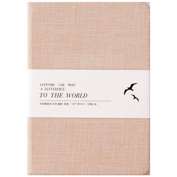 Pocket Size Fine Linen Cover Notebook , Waist Band Wide Ruled Notebook