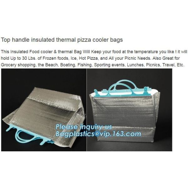 Foldable Lunch Insulated Cooler Bag Heated Food Delivery Bag Thermal Pizza Delivery Cooler Bag