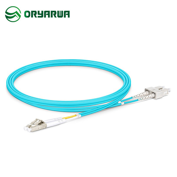 LC UPC To SC UPC Duplex Fiber Optic Multimode Patch Cord OM3