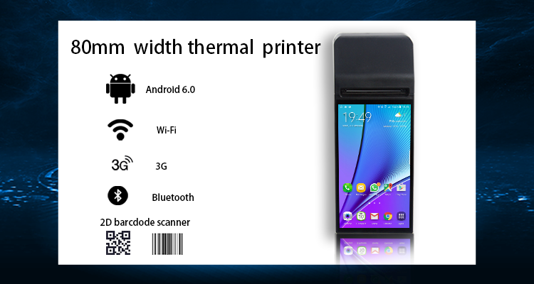 Android 6.0 POS Machine with 7 Inch HD IPS Screen and Built-in Thermal Receipt Printer