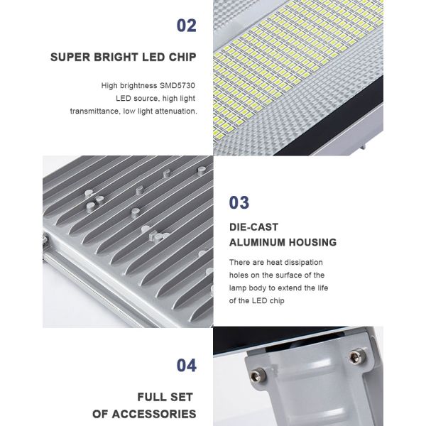 Motion sensor outdoor waterproof IP65 led solar street light | 300w LED wall light automatically turn on from dusk to da