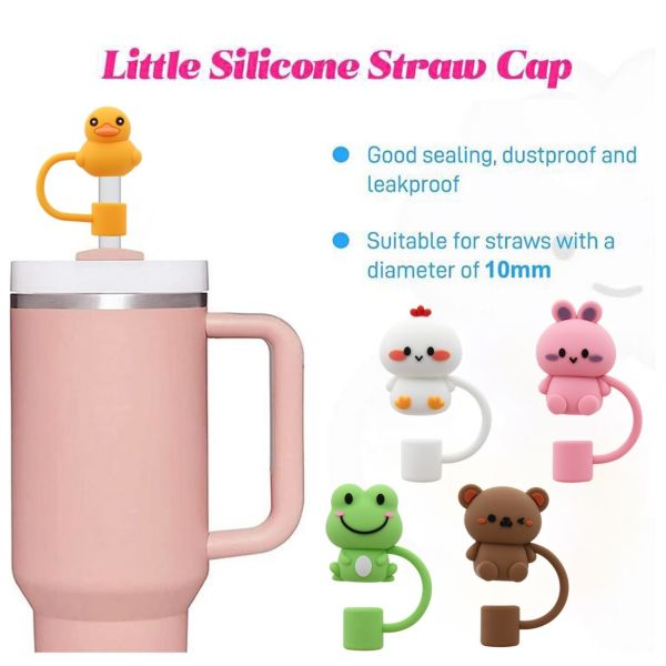 Straw Cover Cap For Stanley Cup Silicone Straw Topper Compatible With 30&40 Oz Tumbler 10mm 0.4in Silicone Straw Covers