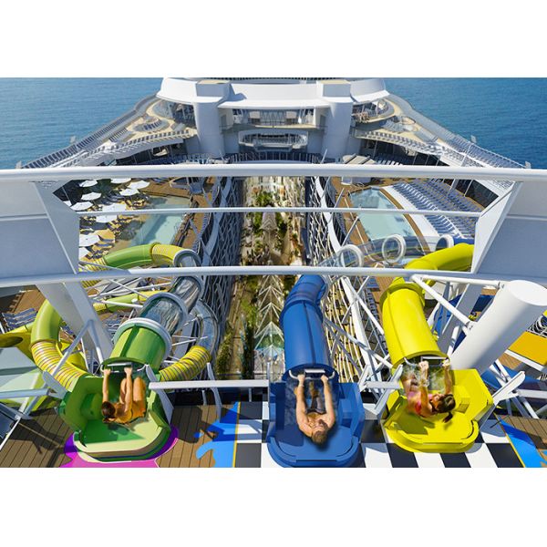 High Speed Long Fiberglass Water Slides Outdoor Play Equipment Customized Color And Size