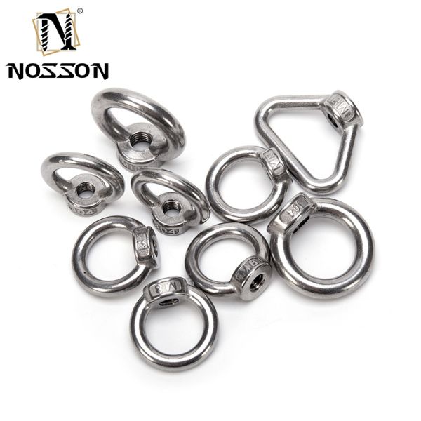 Galvanized Grade A4-80 M16 M6 M8 M10 5/8 SS Stainless Steel Oval Eye Nut for Lifting Japanese Type DIN582 Round Rings Nuts