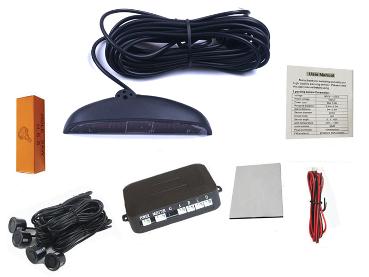 Car Parking Radar Car Auto Parktronic LED Parking Monitor With 4 Parking Sensors Reverse Detector System PS-600LED
