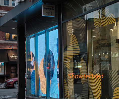 ICN2153 SMD1921 Transparent LED Display Panel IP31 Semi Outdoor Light Weight Video Wall