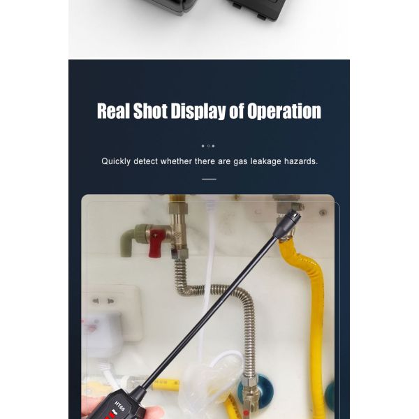 HT66 Gas Leak Detector for Combustible Flammable Natural Methane Gas Visible and Audible Alarm