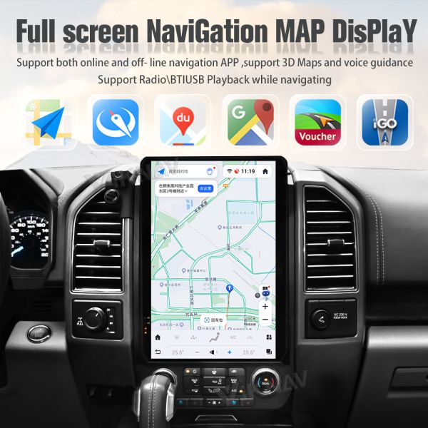 Android Auto Head Unit For Ford Raptor F150 F250 / F350 / F450 2015-2020 Touch Screen 14.5 Inch GPS Navigation Carplay