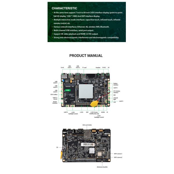 4K RK3399 Android Linux Embedded System Board Support G Sensor
