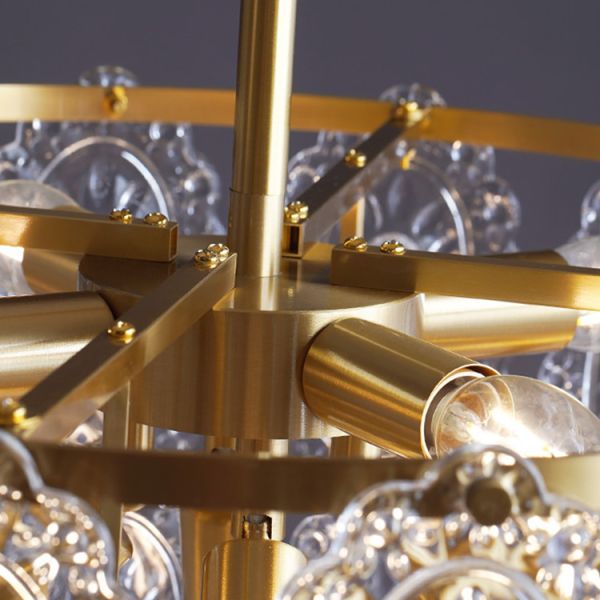 Luxury Hanging Nordic Crystal Led Ceiling Light Contemporary Style