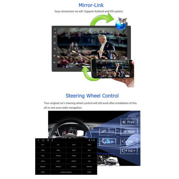 OEM Nissan Touch Screen Radio Android 9.0 Double Din Mp5 Car Media Player