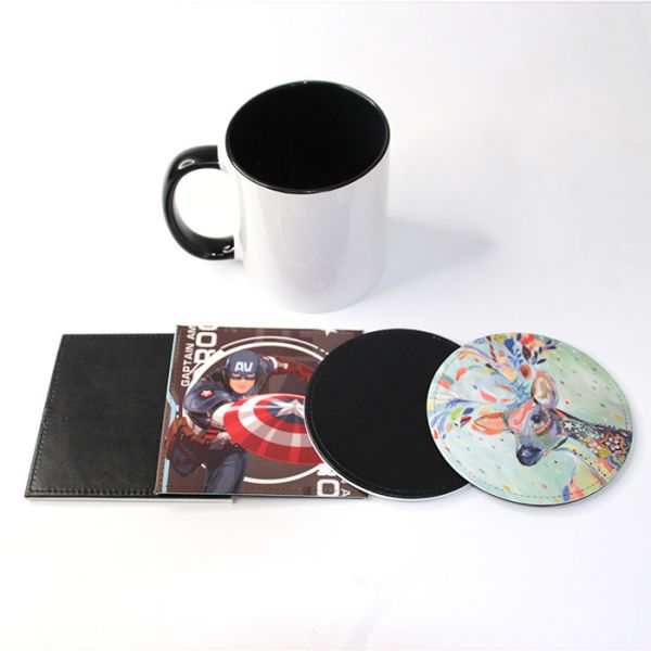 Sublimation Coaster Blanks Round And Square Leather Coasters Custom Print Sublimation Coasters