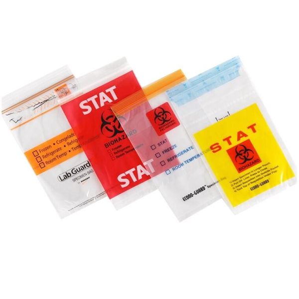 Reusable Resealable Biohazard Specimen Bags, Laboratory Sample Bag, Zip lockk, Outside Pocket Paperwork Pouch