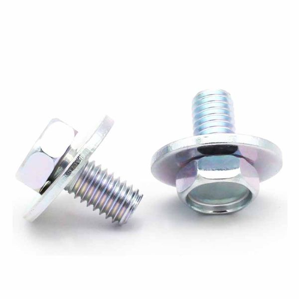 Car Frame Fixed Hex Head Bolt With Washer Grade 8.8 Color Zinc Carbon Steel
