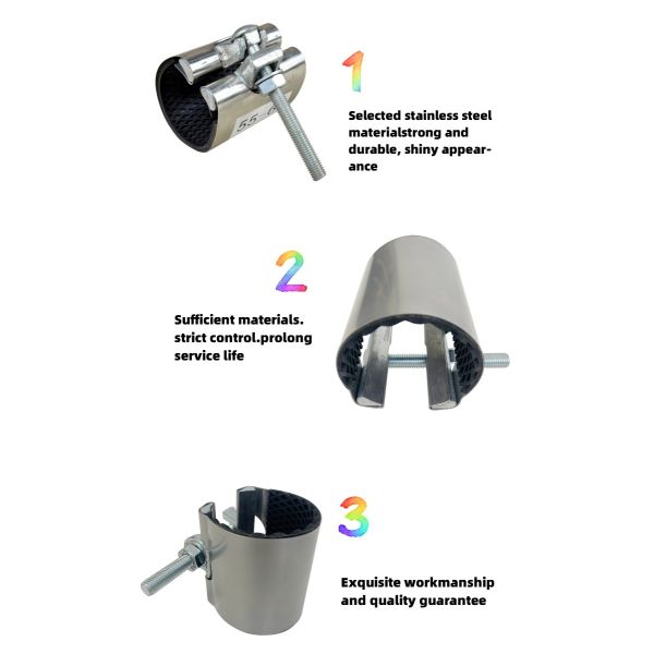 Stainless Steel Thread Straight Pipe Coupling Repair Clamp For Small Diameter Pipes
